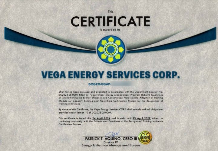 Vega RTI DOE GEMP EEC